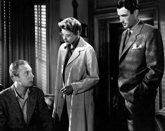 Rozdvojená duše - Z filmu - Norman Lloyd, Ingrid Bergman, Gregory Peck