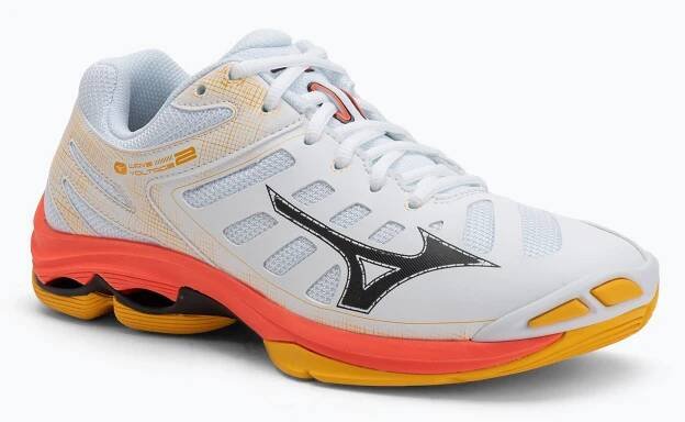 Volejbalové boty Mizuno Wave Voltage 2 white/fiery coral 2/citrus