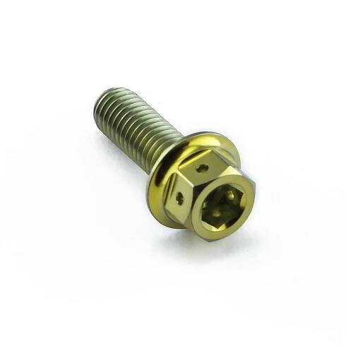 Pro-Bolt titanový šroub s DualDrive hlavou (šestihran + inbus) se závitem M5 x 0,80 mm a délkou 15 mm, barva zlatá