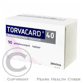 TORVACARD 40  90X40MG Potahované tablety (Léky na předpis)
