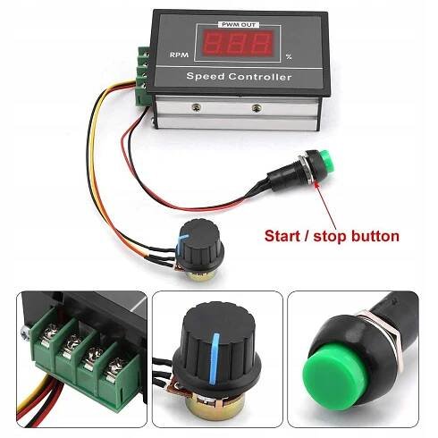 Regulátor otáček pro motor DC 10-50V 30A s knoflíkem Značka ostatní