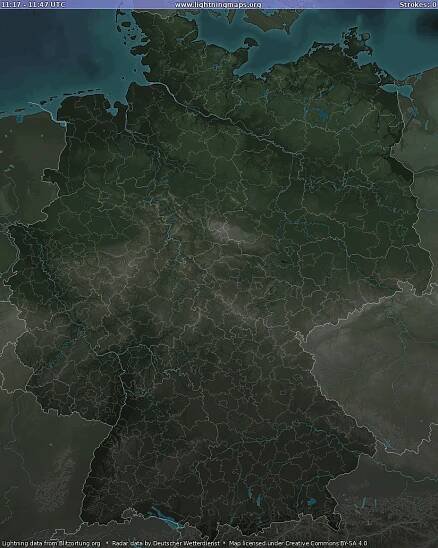 Mapa blesků Germany Radar 03.09.2025 15:06:41 UTC