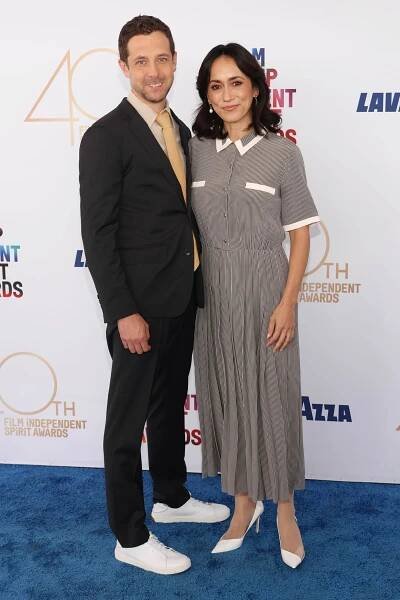 Justin Marks and Rachel Kondo at an event for 40th Film Independent Spirit Awards (2025)