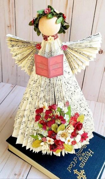 Book Angel made from an old hymnal