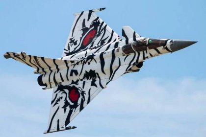 Tiger-Painted Rafale Fighter Jet Wallpaper