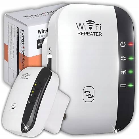 ZESILOVAČ SIGNÁLU WIFI SILNÝ DOSAH 300 Mb/s OPAKOVAČ 2 REŽIMY FUNKCE WPS