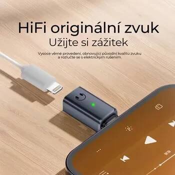 Redukce / adaptér - Lightning samice na USB-C samec - Hi-Fi audio konektor - bílý