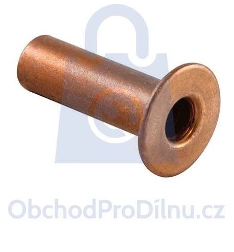 Nýt s plochou hlavou dutý, forma C, DIN 7338C, měděný (Cu)