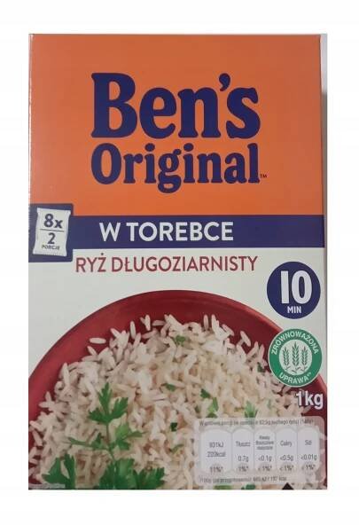 Dlouhozrnná rýže 1 kg (8ks x 125 g) UNCLE BEN'S bez lepku