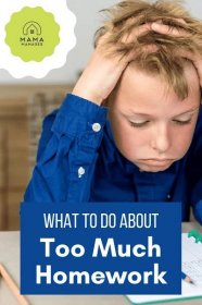 frustrated boy doing too much homework pin