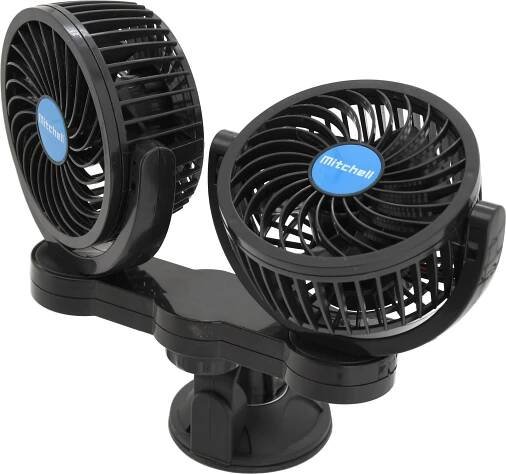 Compass ventilátor MITCHELL DUO 2x108mm 12V na přísavku