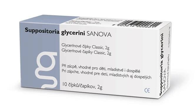 Suppositoria Glycerini Sanova Glycerinové čípky Classic 2g, 10ks - skladem