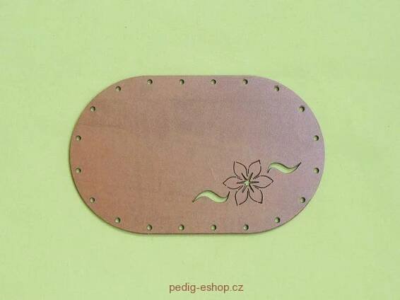Gravir. dno ovál 16x10cm - kytička s vlnkou