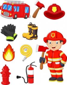 Vektorová ilustrace kolekce požárních zařízení — Ilustrace