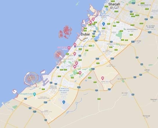 map of dubai