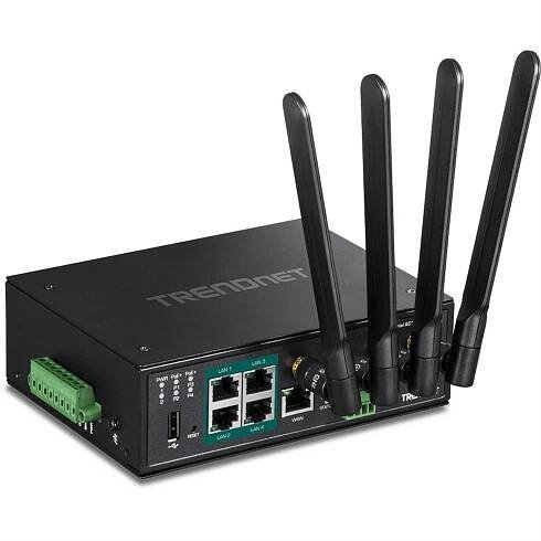 Průmyslový dvoupásmový router 1x WAN, 4x LAN POE+, Wifi 867 + 300Mbps (TI-WP100)