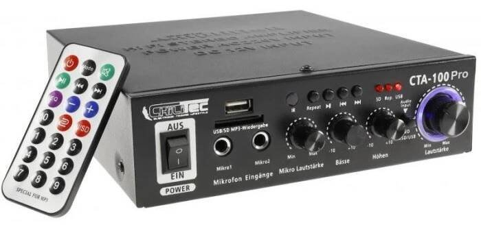 Zesilovač, přehrávač MP3, USB/SD, Bluetooth, karaoke,CTA-100 PRO