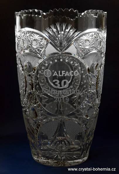 EXTRA - VELKÉ | BROUŠENÁ VÁZA 40,5 cm / 80564-405-105 | BROUŠENÉ SKLO , CRYSTAL BOHEMIA