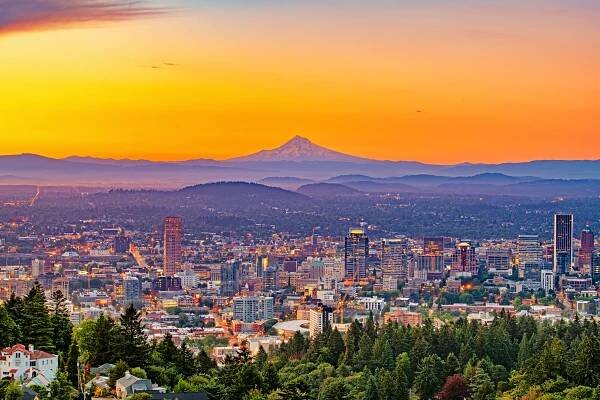 Portland, Oregon at sunset