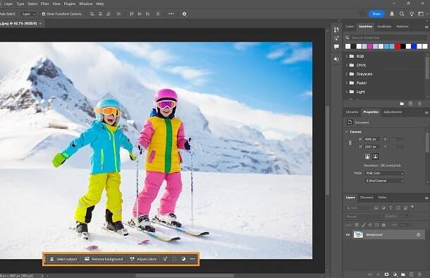 Funkce Upravit barvy na kontextovém panelu úloh v aplikaci Photoshop
