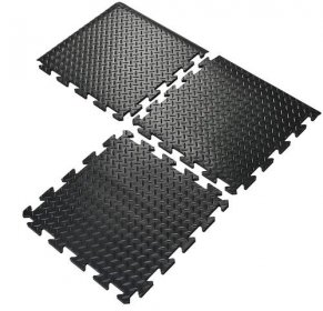 Černá gumová protiúnavová průmyslová dlažba (okraj) - 50 x 50 x 1,5 cm