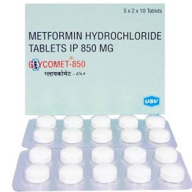Glycomet 850 Mg Tablet (Metformin Hcl) - Cheap Medicine Pill