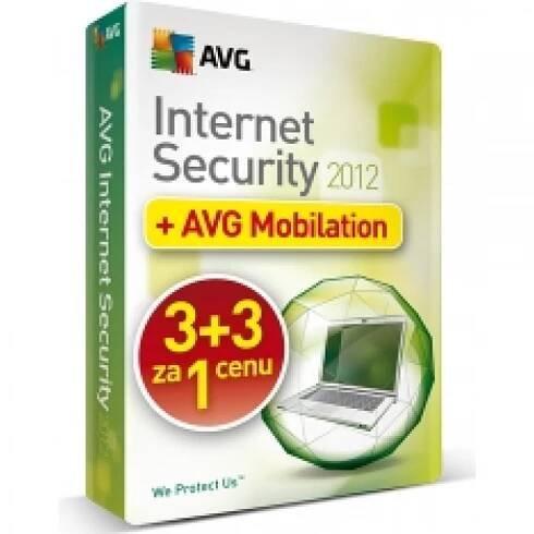 AVG Internet Security  2012 - 3+3 licence za cenu 1, 1 rok                    