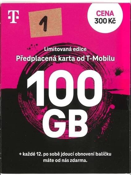 SIM T-Mobile 100GB limitovaná edice - NOVÁ