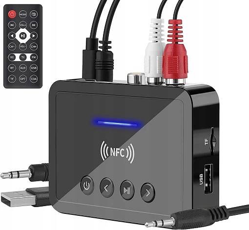 BLUETOOTH ADAPTÉR PRO VĚŽ HiFi AUX CHINCH JACK PŘIJÍMAČ VYSÍLAČ 5.0 NFC