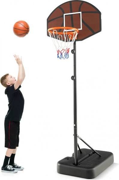 COSTWAY basketbalový koš venkovní, basketbalový stojan 172-200 cm výškově nastavitelný se zadní stěnou a stojanem