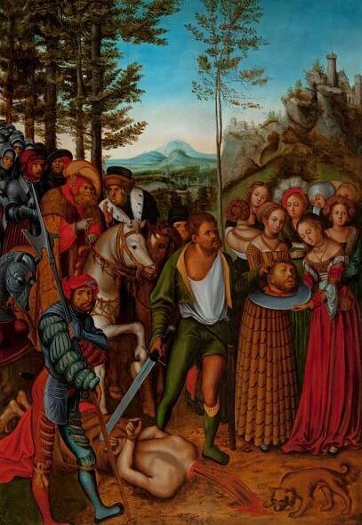 Lucas Cranach st. - kopie - Stětí sv. Jana Křtitele