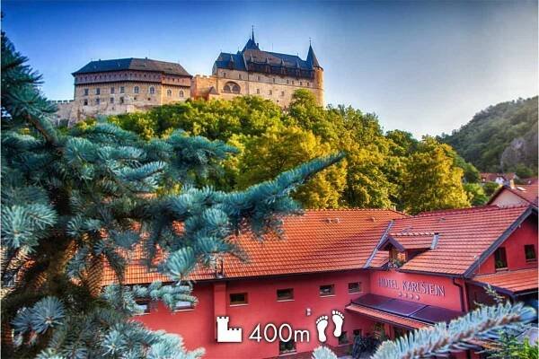Hotel Karlštejn & SPA**** bazén - vířivka - sauna - parking - snídaně - WIFI - půjčovna kol - Karlštejn č.p.7 l