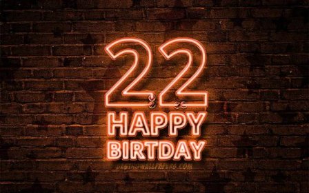 Neon Orange Aesthetic 22 Happy Birthday Wallpaper