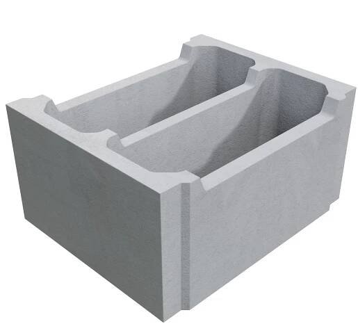 zdivo Ztracené bednění: Betonové bednicí tvarovky - délka 40 cm BTB 40/50/25 - pero - drážka