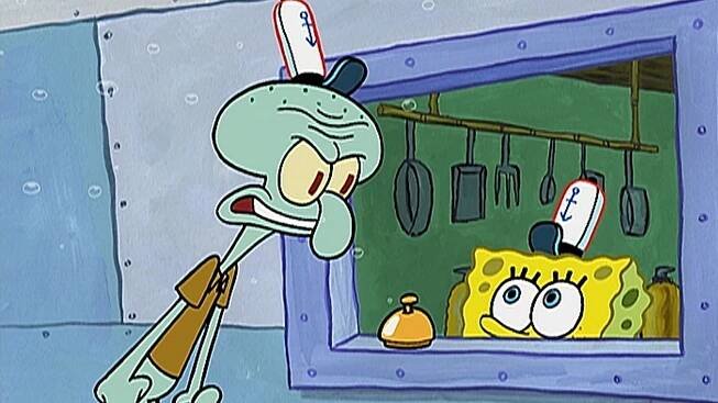 SpongeBob v kalhotách - Zavazování tkaniček / Sépiák má volno