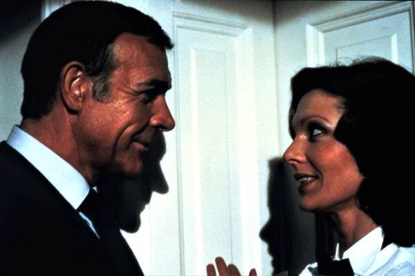 Sean Connery James Bond 007 and Pamela Salem as Miss Moneypenny in NEVER SAY NEVER AGAIN 1983