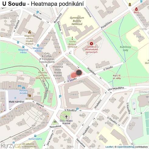Mapa U Soudu - Firmy v ulici.
