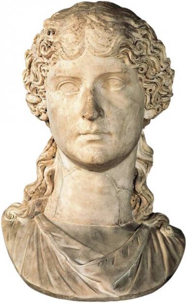This stone bust is carved into the shape of Agrippina the Elder who was Germanicus’s wife and Augustus’s granddaughter.