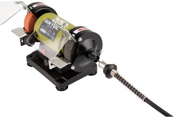 bruska stolní dvoukotoučová s přímou bruskou, 120W, EXTOL CRAFT 410112