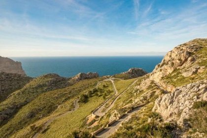 a look down to the winding roads of cap de formentor