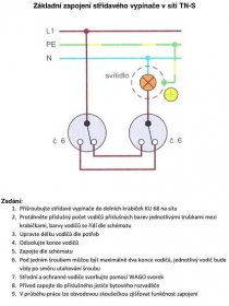 Základní zapojení střídavého vypínače v síti TN-S
