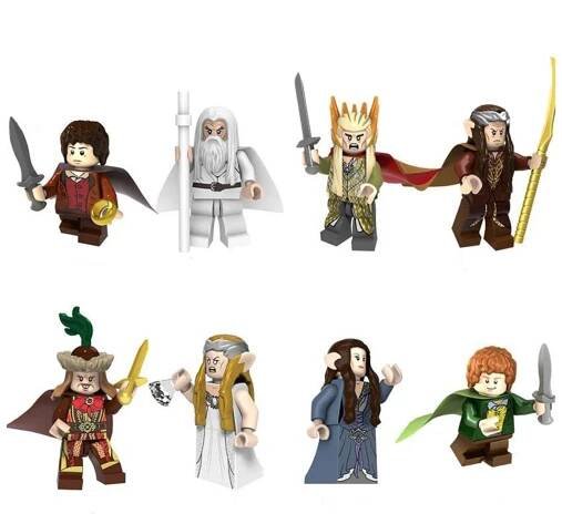 Figurky pána prstenů - Hlavní postavy (8ks) typ lego - nové, nehrané.
