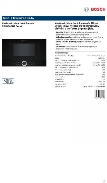 Informace o produktu BOSCH BFL634GB1 - Zbozi.cz