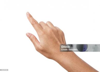 Ženská ruka ukazuje jeden prst. počítání ručního znamení izolované - Bez autorských poplatků Ruka Stock fotka