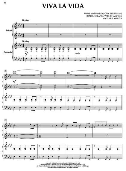 Coldplay - Piano Duet Play-Along Volume 45 - noty pro čtyřruční klavír
