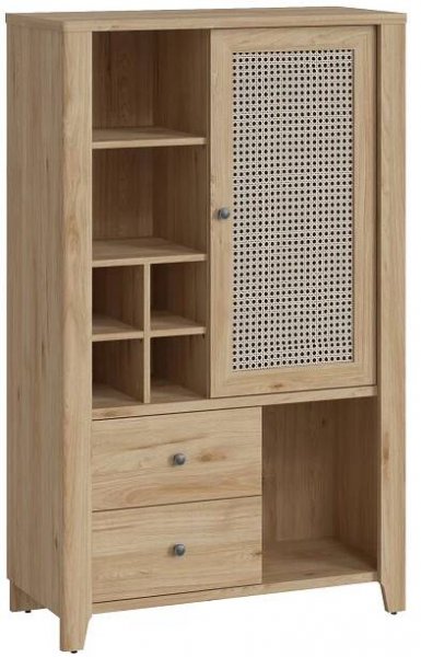 Komoda Selia 01 jednodveřová se dvěma zásuvkami - jackson hickory / amadeus