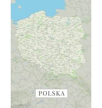 Mapa Polsko color