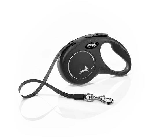 Flexi New Classic S pásek 5 m/15 kg černé