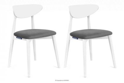 Dřevěné židle bílé šedý velur 2ks