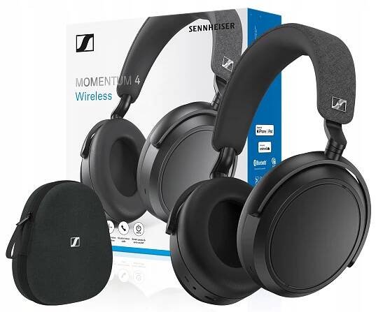 Sluchátka SENNHEISER MOMENTUM 4 Wireless Black 60h aptX Hybrid ANC + POUZDRO